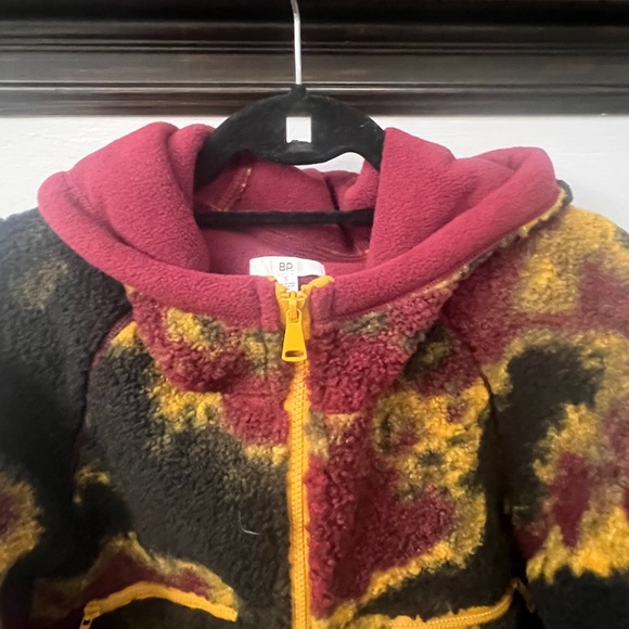 NORDSTROM BP. WOMEN’S CROPPED HOODIE JACKET, SIZE SMALL, MULTICOLOR/BURGUNDY - Picture 5 of 11